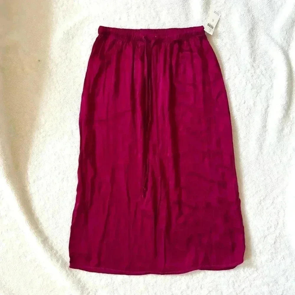 Anthropologie Maroon Midi Skirt